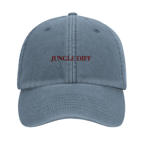 The "Jungle Diff" hat in Light Denim (front)