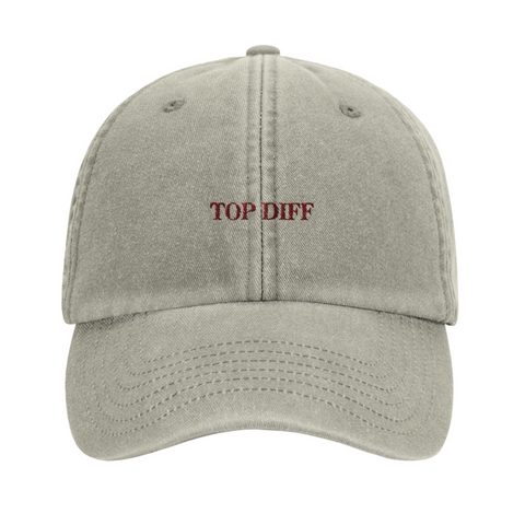 The "Top Diff" hat in Sand (front)