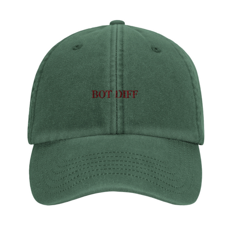 The "Bot Diff" hat in Green (front)