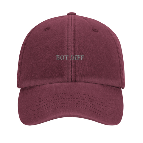 The "Bot Diff" hat in Red (front)